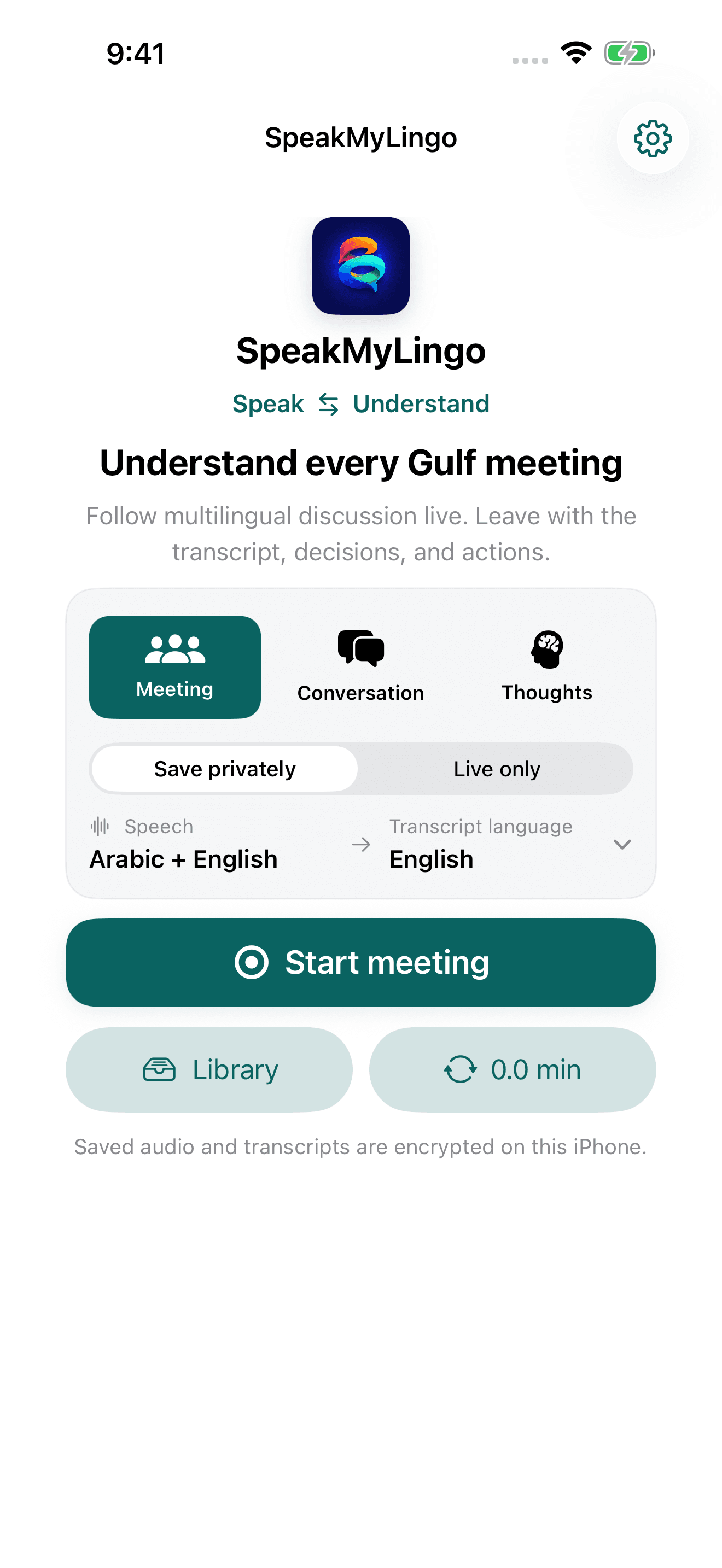 Choose your speech and transcript languages before the meeting.